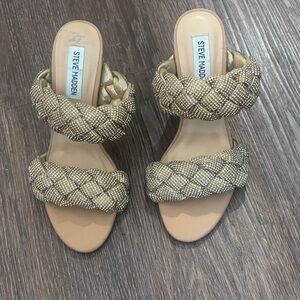 Never worn Steve Madden Gold Braided Women's Sandals